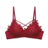 Sutiã de Renda Fino Lindo Costas Sexy Sem Aro Push-Up Bojo Triângulo Ajustável Lingerie Feminina Dropshipping