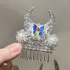 Sombrero de Media Corona Accesorios DIY Souvenirs de Guizhou Corona Plateada para el Cabello Sombrero Étnico Miao Tocado de Cuerno de Mariposa Sombrero