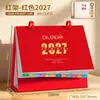 Nuevo calendario de escritorio rojo con logo personalizado, pestañas de índice de meses coloridas, calendario de escritorio con bloc de notas, regalo de empresa con logo impreso