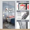 Cortina de Puerta Magnética de Malla de Diamante Rayada de Verano para Uso en el Hogar, Divisor de Dormitorio y Sala de Estar, Cortina de Puerta de Pantalla sin Taladro, Cortina de Puerta de Succión Magnética