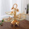 Boleira Europeia de Quatro Andares, Prato de Frutas para Sala de Estar, Mesa de Doces e Salgados para Casamento, Prato de Frutas de Vidro Estilo Luxo Acessível de Alto Nível