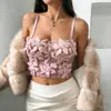 Top Camisola Floral Tridimensional Europeu e Americano Novo Estilo Transfronteiriço, Caimento Justo, Estilo Puro e Sexy, Corselete de Barbatanas