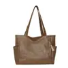 Bolso Bandolera de Cuero Suave Retro con Múltiples Bolsillos Modelo Nuevo 2026 Simple Versátil Gran Capacidad Bolso de PU Bolso de Hombro Casual para Mujer