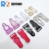 Acessórios para botões de roupas 089 fivela ajustável bico de pato de múmia fivela de liga ouro e prata preto e branco fivela de chapéu de roupa íntima revestida de plástico