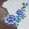 Parche de tela grande simétrico de peonía, parche bordado, ropa de baile cuadrado cheongsam, bordado decorativo DIY sin pegamento para coser