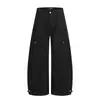 Pantalones Casuales de Empalme Desconstruido Scimitar para Hombre Marca de Moda Americana Color Sólido Holgado Ropa de Trabajo Pierna Ancha Largos