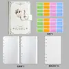 Cuaderno de Cuero Blanco Cuaderno Macaron Personalizado Carpeta Creativa Bolsa con Cremallera Cuaderno de Planificación Financiera Contabilidad