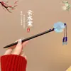 Novo Prendedor de Cabelo Preto Ébano Estilo Chinês para Crianças, Adorno de Cabeça de Ano Novo para Meninas, Acessório de Cabelo Tradicional para Ocasiões Festivas