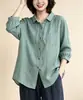 Nova Camisa Primavera/Verão 2026 Estilo Coreano Moda Casual Temperamento Cor Sólida Solta Manga Três Quartos Fina Proteção Solar Top
