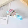 Grampo de Cabelo Xadrez KT Bico Pontudo, Estilo Ins, Versátil Presilha Lateral para Franja Japonesa, Acessório de Cabelo Cartoon para Meninas