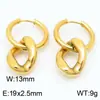 Pendientes de Acero Inoxidable 304 Cadena Cubana con Borlas Joyería Chapado en Oro de 18K Clip para Oreja Pendientes Unisex