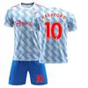 Camisa azul do Red Devils Away nº 7 Ronaldo 21-22, uniforme de futebol nº 6 Bogba, edição da Liga dos Campeões, lote