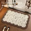 Tapete de Chão para Banheiro Wind Usado Tecido de Linho Absorvente Antiderrapante Pad para Porta de Banheiro Tapete de Vaso Sanitário Carpete de Banheiro
