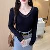Top Cálido Forrado de Polar para Mujer en Invierno, Empalme de Encaje Engrosado con Almohadilla en el Pecho, Abrigo de Manga Larga para Otoño, Camiseta Base Ajustada