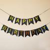 Bandera de cola de pez con forma de trompeta y feliz cumpleaños, decoración para fiesta de cumpleaños, ambiente para evento, fondo, accesorios, globo de aluminio