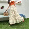 Nueva Falda de Algodón con Estilo Suave y Apariencia Juvenil, Estampado Floral Pequeño, Falda Larga Estilo Francés, Atuendo de Escenario Muy Bonito
