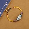 Pulsera de Piedra Natural Estilo Étnico Tibetano Nuevo Retro Simple Personalidad para Hombre y Mujer Serie Cuentas Nepalés Tejida