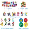Decoraciones Nuevas de Mario Party 2026, Banderines, Globos, Pegatinas para Pastel, Mini-Juegos, Tarjetas de Invitación de Mario