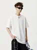 Meia-Zip Estilo Americano Marca Tendência Versátil Top 2026 Nova Moda Verão Masculina Solta Casual Manga Curta Camiseta para Homem