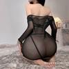Huanjin Lencería Sexy Correas Uniforme Sm Malla Transparente Medias Traje Apasionado Noche de Cama Discoteca Remache Atadura Atuendo