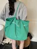 Bolsa de Lona Transfronteriza para Mujer, Bolso de Hombro de Gran Capacidad, Bolso de Lona con Letras de Moda Estilo Coreano, Bolsa Tote para Viaje Diario, Bolsa para Clase de Estudiante