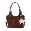 Bolsa Quadrada Pequena Simples Vintage 2025 Novo Estilo Simples Grande Capacidade Bolsa de Axila para Deslocamento Bolsa de Ombro de Couro Encerado da Moda para Mulheres