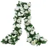 Enredaderas de Rosas Artificiales, Flores Falsas, Enredaderas Decorativas para Tubos de Aire Acondicionado de Sala de Estar, Decoración de Sistema de Calefacción, Enredaderas de Flores Artificiales de Seda de Plástico
