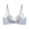 Ropa interior para mujer de verano delgada para pecho grande y pecho pequeño, sujetador chaleco sin costuras con orejas de conejo, seda de hielo ultradelgado, hermoso sujetador de espalda