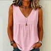 Nueva camiseta casual de manga corta con cuello en V de color sólido estilo bohemio para resort, de longitud media