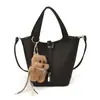 Bolsa Balde Portátil de Textura Fashion Estilo Coreano Inverno 2025 Bolsa de Ombro Tendência Feminina Bolsa Transversal de Grande Capacidade