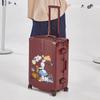 Mala Trolley de 20/ 28 polegadas para Homens e Mulheres, Estrutura de Alumínio, Zíper com Senha, Mala de Couro Moderna para Bordo