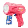 Pistola de Burbujas Cañón de Acero Pequeño de 10 Agujeros con Luz, Máquina de Burbujas para Niños, Juguete de Burbujas para Exteriores para Puestos Callejeros, Juguete Portátil para Exteriores