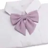 Pajarita de Color Sólido con Puntiagudos y Acentos de Plumas, Accesorios Jk, Pajarita Estilo Japonés para Estudiante Mujer, Pajarita Grande con Cordón, Estilo Uniforme Escolar