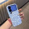 Funda de Teléfono con Diseño Floral Azul y Blanco Fresca y Sencilla Adecuada para iPhone 17 Pro Max, Funda Creativa para Apple 15 Pro, Apple 16/14