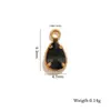 Colgante de gota de agua de acero inoxidable con diamantes, chapado en oro de 18 quilates con piedra de cristal de color en forma de corazón, colgante accesorio para joyería DIY