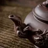 Tetera de Arena Púrpura Flor de Ciruelo Tetera Grande Gran Capacidad Semi-hecha a Mano Tetera Individual Juego de Té Cerámico para el Hogar Taza de Té Traje