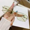 Gafas de Sol de Diseño Retro Cuadrado de Alta Gama, Adelgazantes y Versátiles, Monturas de Metal para Gafas, Gafas de Sol Sencillas