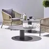 Sofá de Rattan Nórdico para Exterior Varanda de Pátio Jardim Ar Livre Designer Hotel Lazer Cadeira de Rattan para Exterior Móveis
