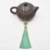 Chapéu com franjas de borla, coroa de metal, pingente de nó chinês, acessórios de joalheria, marcador de livro, acessório de cabeça, pingente para celular, borla pequena