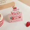 Tarjeta de Felicitación de Cumpleaños para Pastel de Crema Estilo Ins Tarjeta Pequeña de Pintura al Óleo Estéreo Decoración de Caja de Regalo con Flores Tarjeta de Bendición