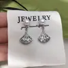 Pendientes de Perlas de Agua Dulce Naturales Estilo Seiko Zhuji, Falda de Baile Clásica de Moda con Corte de Concha Marina, Pendientes de Perla Inteligentes
