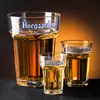 Vaso de Vidrio Belga Fosters Blanco de Gran Tamaño de Moda para Bar de Alta Capacidad Hexagonal Profundo Bomba de Agua Grueso