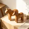 Caballo Dalamu transfronterizo, hecho a mano en su color original, caballo de madera vintage estilo nórdico, decoración del hogar, artesanía de madera