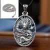 Colgante de plata pura s999 con forma de nueve dragones jugando con cuentas para hombre, collar de grifo de plata esterlina, joyería de dragón auspicioso retro dominante, regalo de moda