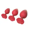 Flor de Rosa Silicona Colorido Tapón Anal de Gota de Agua Expansor Anal Tapón Anal Alternativa al Punto G Juguete Juguete Sexual