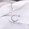 Aretes de Perla Daisi Ni de Plata S925 con Diseño Único Retorcido con Elementos Swarovski Aretes Colgantes de Perla