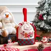 Bolsa de lona para regalo de Navidad con logo personalizado, bolsa con cordón para fiestas, bolsa de mano para almacenamiento, decoración