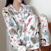 Crayón dinámico pequeño nuevo pijama mujer primavera traje de manga larga lindo caricatura ropa de casa traje casual cómodo venta al por mayor