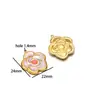Suministro Exclusivo Transfronterizo de Acero Inoxidable Color Dorado Flor de Cinco Pétalos Colgante de Piedra Preciosa Accesorios para Collares Pulseras Joyería Venta al por Mayor