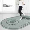 Alfombra de Entrenamiento de Terciopelo de Cristal Alfombra de Yoga para el Hogar Interior Antideslizante Silenciosa Ovalada Alfombrilla de Piso para Saltar la Cuerda Fitness Alfombrilla Aislante de Sonido Amortiguadora de Impactos